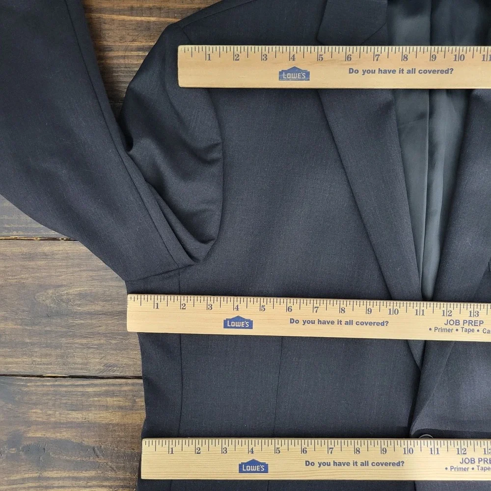 Pronto Uomo Platinum Men's Sport Coat Blazer Two‎ Button Charcoal Gray 44R Wool